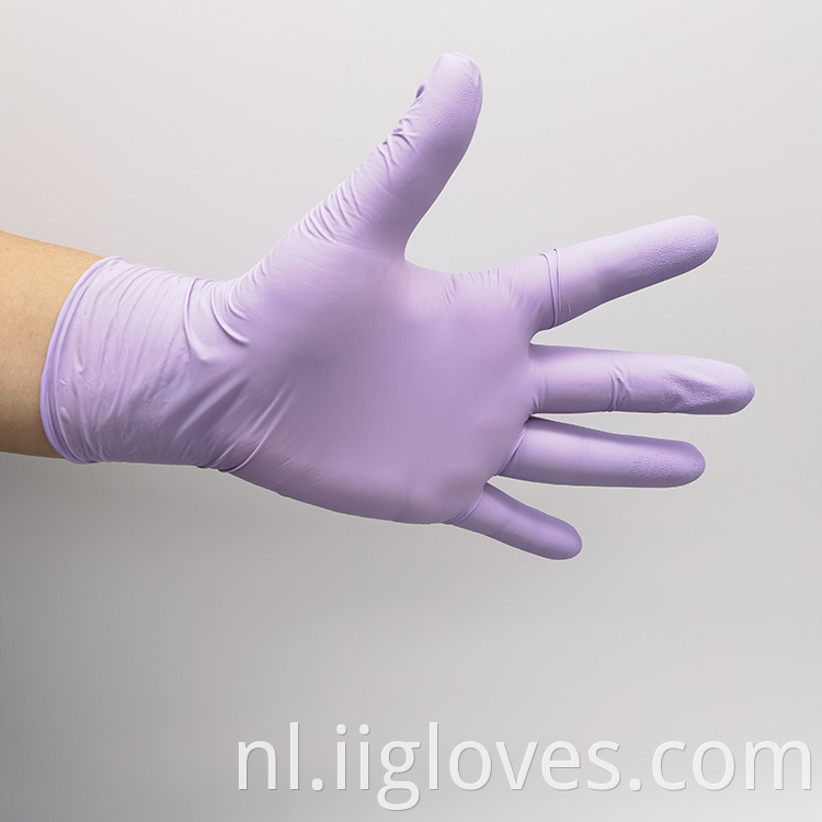 100 pc's pakket populaire premium grade laboratorium laboratorium paarse nitrilhandschoenen voor de voedingsindustrie